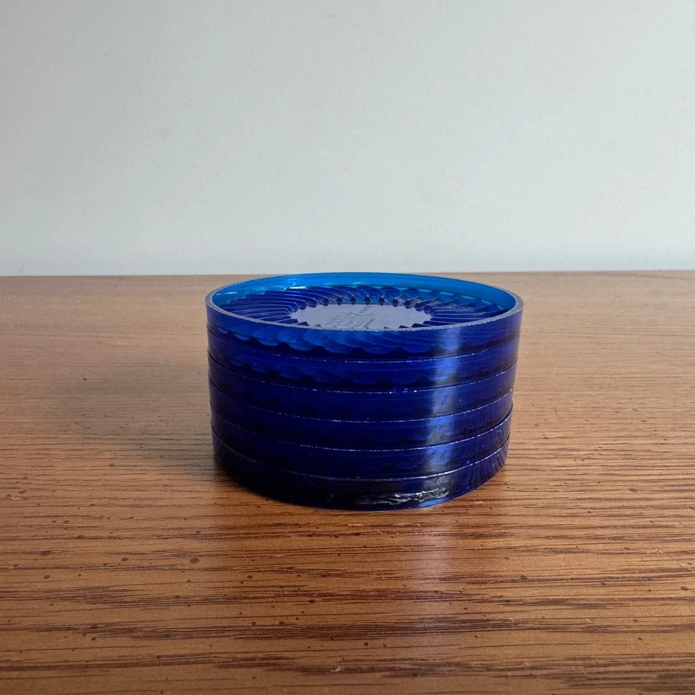 1970s The‎ First National Bank of Nashville IL Ritepoint Blue Plastic Coasters